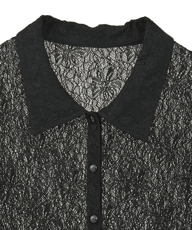 earth music&ecology ストレッチレースシャツ Black