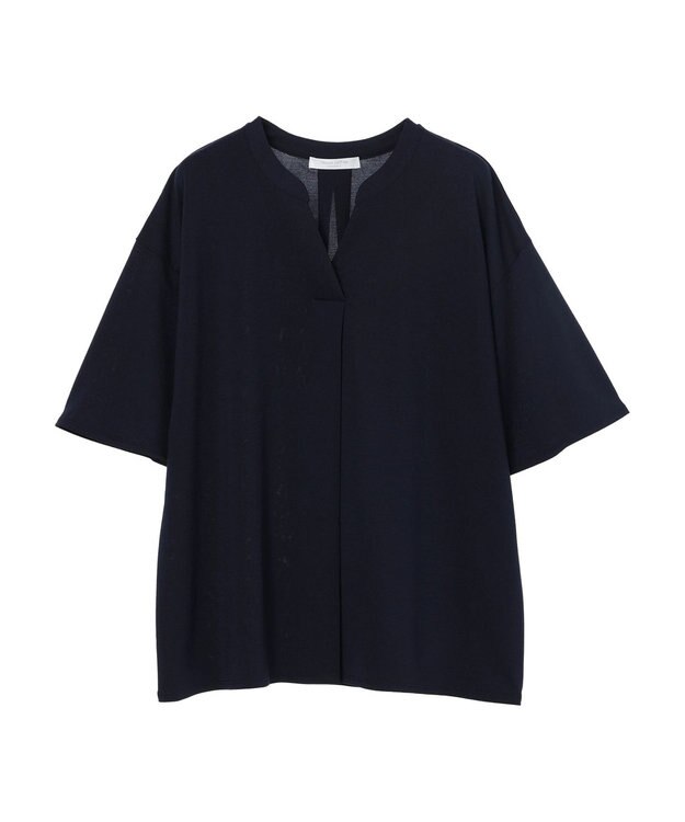 Green Parks BEST PRICE  スキッパー５分袖ブラウソー Dark Navy