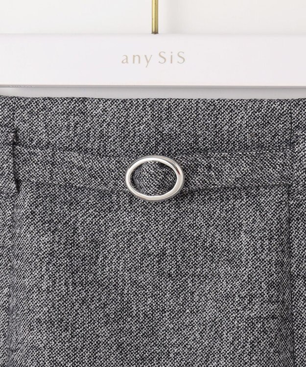 ANY SIS 【洗える】ラメツイードナローフレア スカート モノトーン系