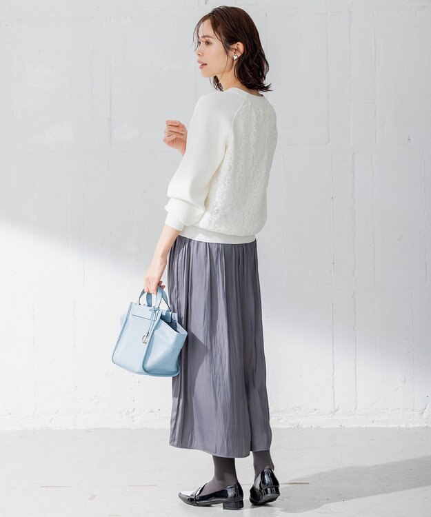 組曲 【選べる8色展開・春まで使える！】バックレースカラー ニット アイボリー系