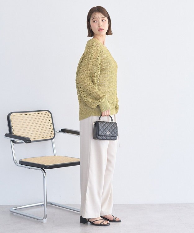 earth music&ecology メッシュニットプルオーバー Light Khaki