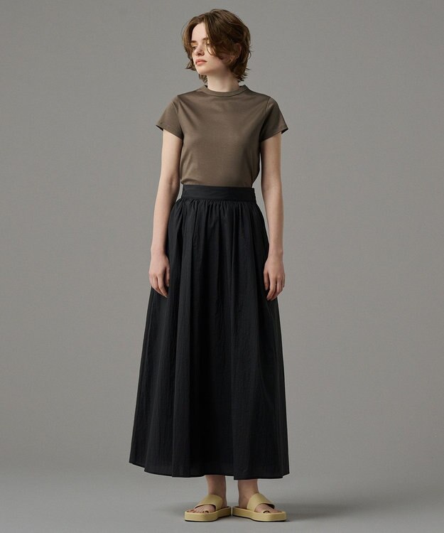 uncrave 【撥水・洗濯機洗い可】シアープルーフナイロン フレアスカート（uncrave STANDARD） ブラック