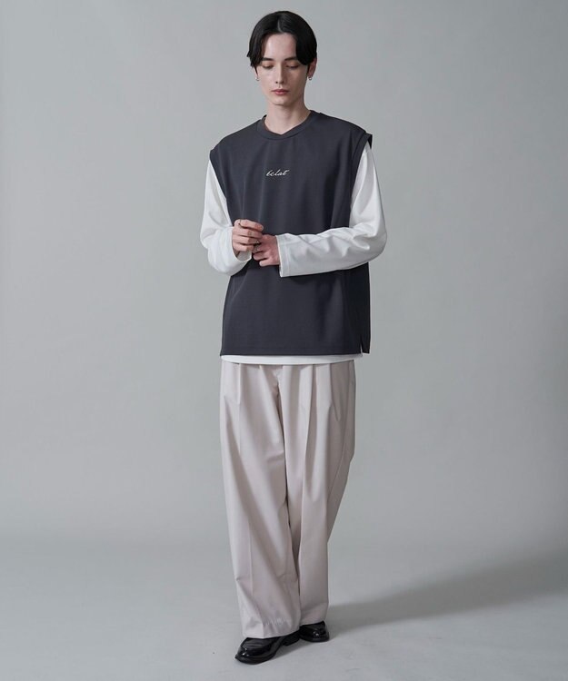 WEGO カルゼアンサンブルベスト（LS） ブラック中濃色