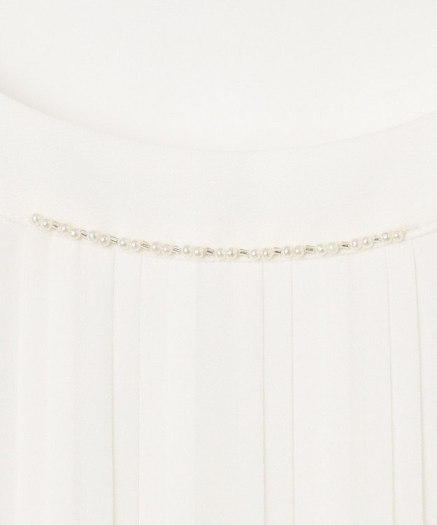 ANY SIS 【洗える】フロントプリーツシフォン ブラウス オフホワイト