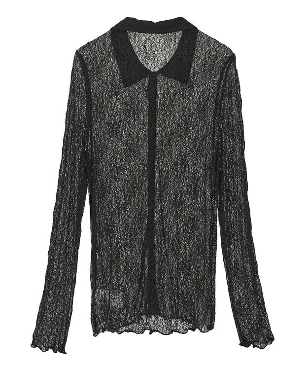 earth music&ecology ストレッチレースシャツ Black