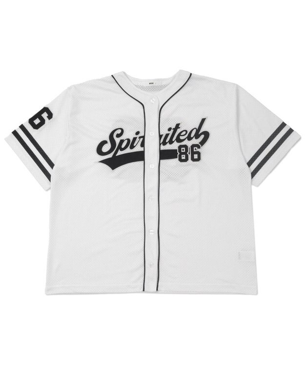 WEGO ベースボールメッシュビッグシャツ ホワイト