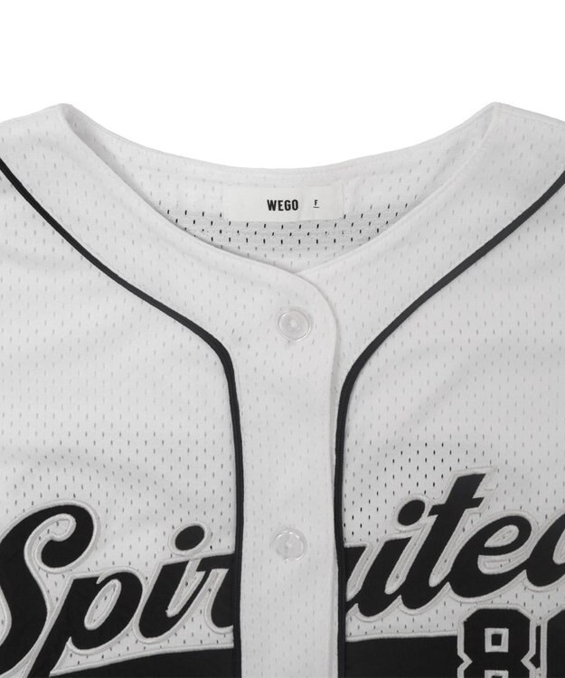WEGO ベースボールメッシュビッグシャツ ホワイト