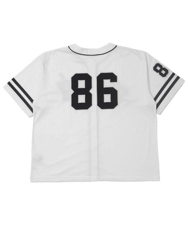 WEGO ベースボールメッシュビッグシャツ ホワイト