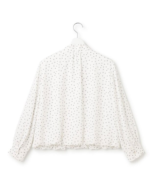 23区 S 【洗える】バックサテンアムンゼン タイプリント ブラウス ホワイトプリント