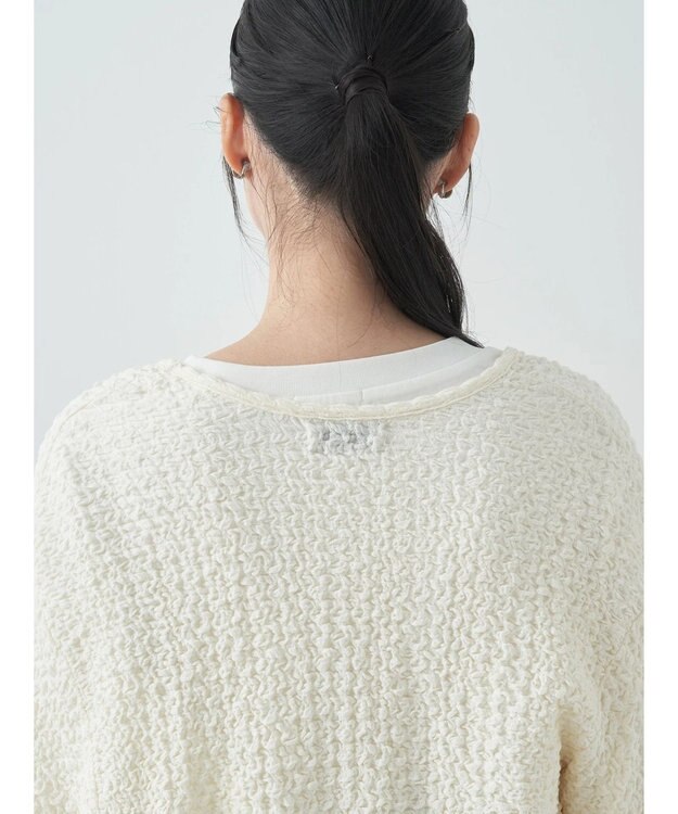 earth music&ecology ぽこぽこドロストカーディガン Ivory