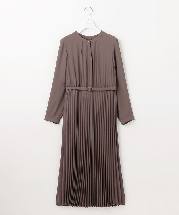 ANY SIS L 【洗える】ノーブルプリーツ ワンピース ブラウン