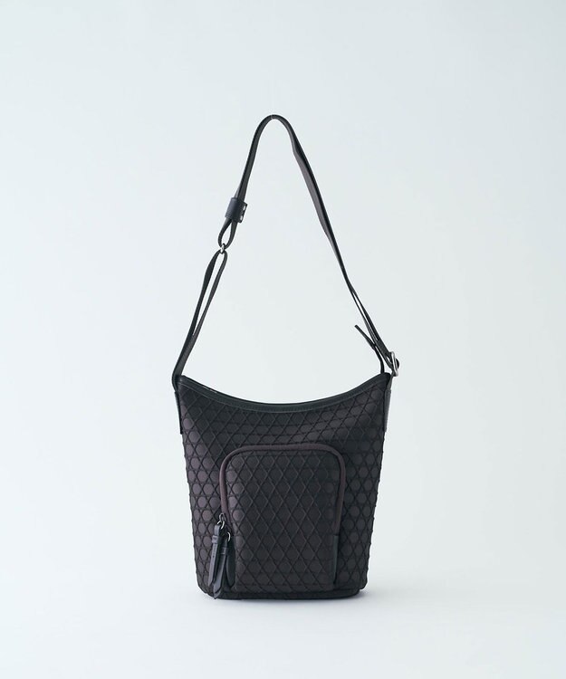 MIYABIYA LAQUOH【撥水加工】篭目柄エンボスボンディング ポケットショルダー チョコ