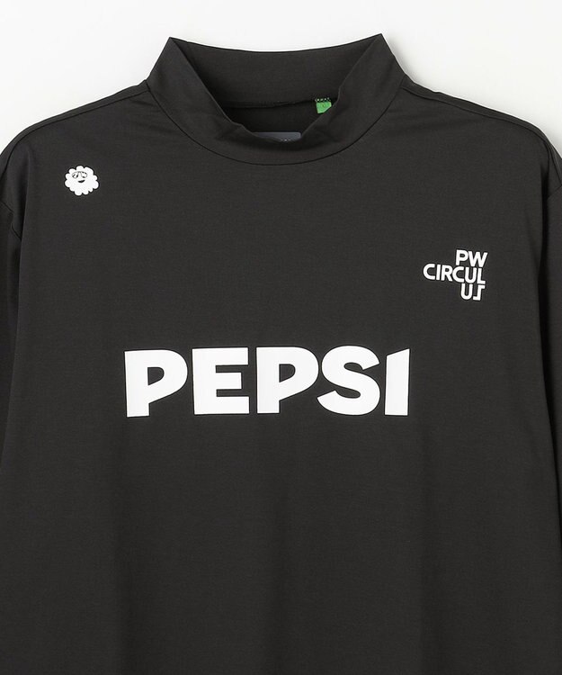 PW CIRCULUS 〈Pepsiコラボ〉【UNISEX】Pepsi 9-LOGO モックネック　ロングT ブラック系