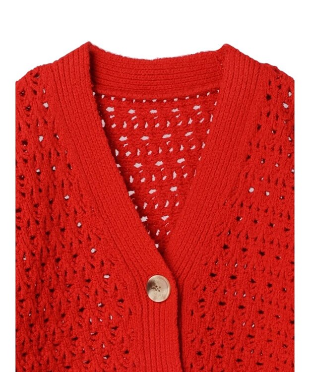 Green Parks ・Ｐｅｔｉｔ　Ｆｌｅｕｒ　スカシアミニットカーディガン Red