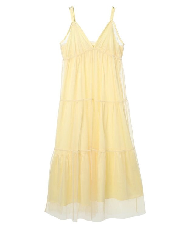 earth music&ecology ＳＥＴ２点ティアードペチドレス＋チュールワンピース Yellow