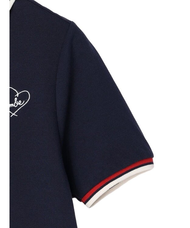 earth music&ecology ハートロゴ刺繍ポロ Blue