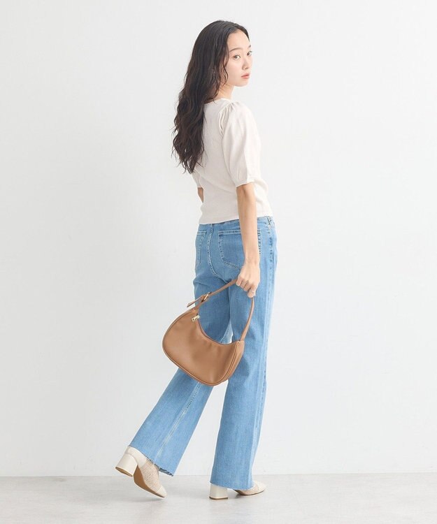 earth music&ecology ビット付きニットプルオーバー Ivory