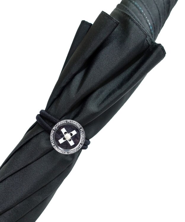 +RING UNISEX  プラスリング 雨傘（長）60cm BLU T1330 2重張り傘 水色