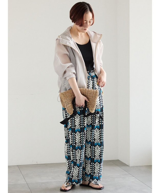 Te chichi ショートシアーフーディーブルゾン グレー