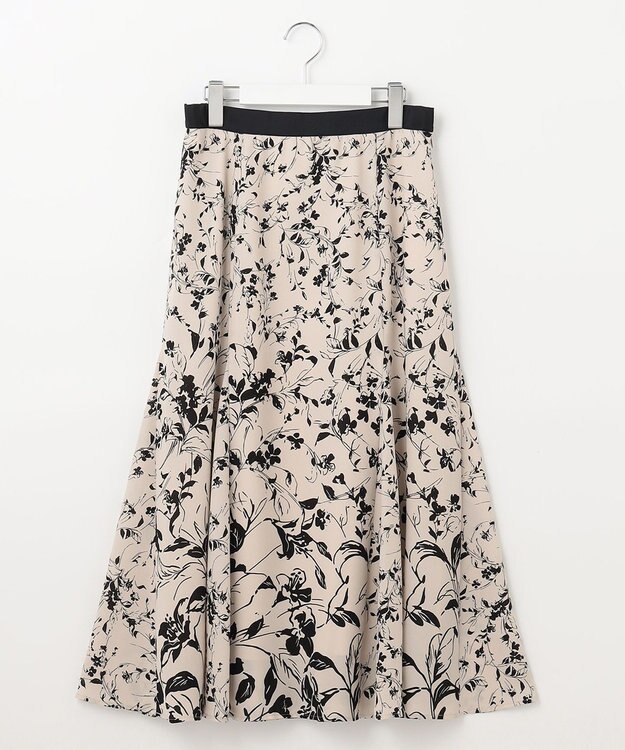 自由区 【XSサイズ～/洗える】グラデーションフラワープリントマーメイドライン スカート ベージュ系5