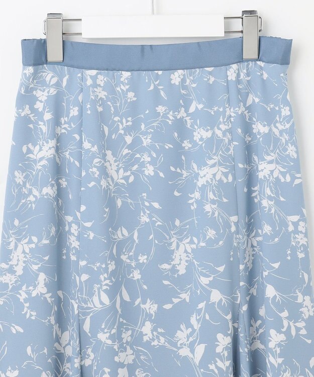 自由区 【XSサイズ～/洗える】グラデーションフラワープリントマーメイドライン スカート スカイブルー系5