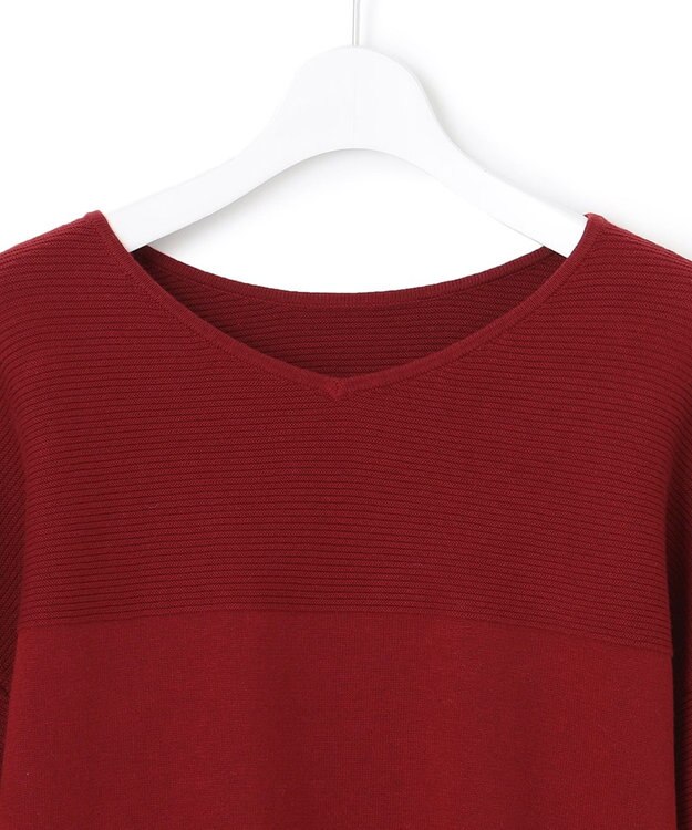 23区 【前後着用可能】コットンカシミヤ ニット ダークレッド