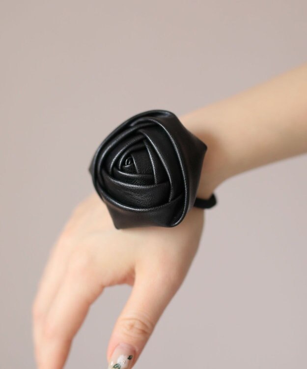 Green Parks ・ＨＡＬＦ　ＴＩＭＥ　フラワーヘアゴム Black