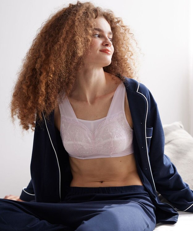 WACOAL 【ナイトアップブラ】 ノンワイヤーブラ 睡眠中のバストの不快感をやわらげる 寝汗の不快さを防ぐ ナイトブラ 夜用ブラ レディース BRA167 /ワコール シェルピンク