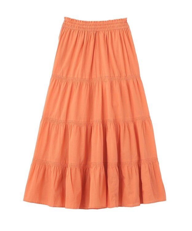 CRAFT STANDARD BOUTIQUE インド製 ティアードスカート Orange