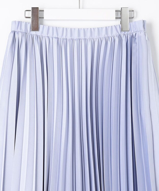 自由区 L 【WEB限定・洗える】ロイヤルサテンプリーツ スカート サックス