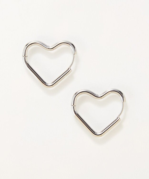 Phoebe 【金属アレルギー対応】グロウハートフープワンタッチピアス　シルバー/ステンレス シルバー