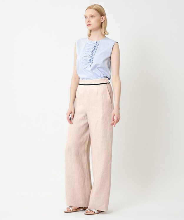 BEIGE， 【S-size】CHESTNUT / ワイドパンツ Flax