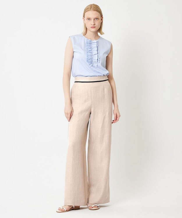 BEIGE， 【S-size】CHESTNUT / ワイドパンツ Flax