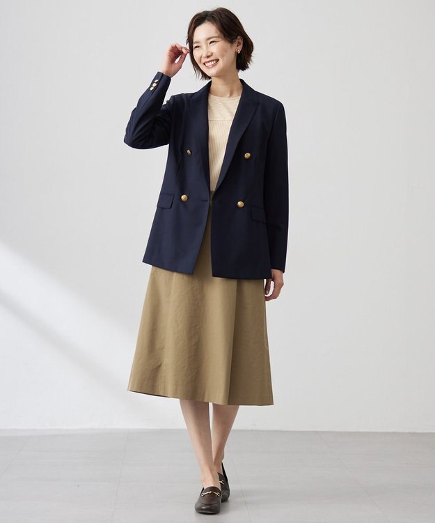 J.PRESS LADIES Jカミーチェストライプ クルーネック カットソー オレンジストライプ系