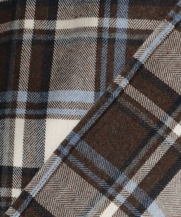 23区 【洗える】CANCLINI メルトン チェック ブラウス ブラウン系チェック