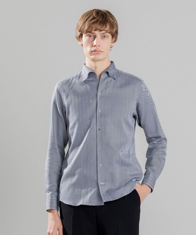 JOSEPH HOMME ツイルヘリンボンクレイジー　イタリアンカラー ブラック系1