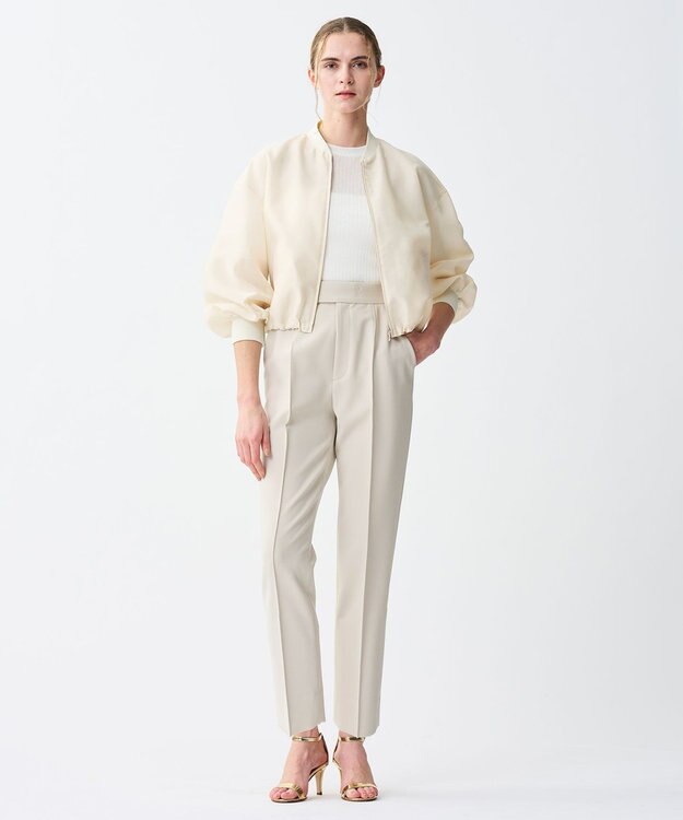 uncrave 【手洗い可】シャイニー シアー ブルゾン クリームイエロー