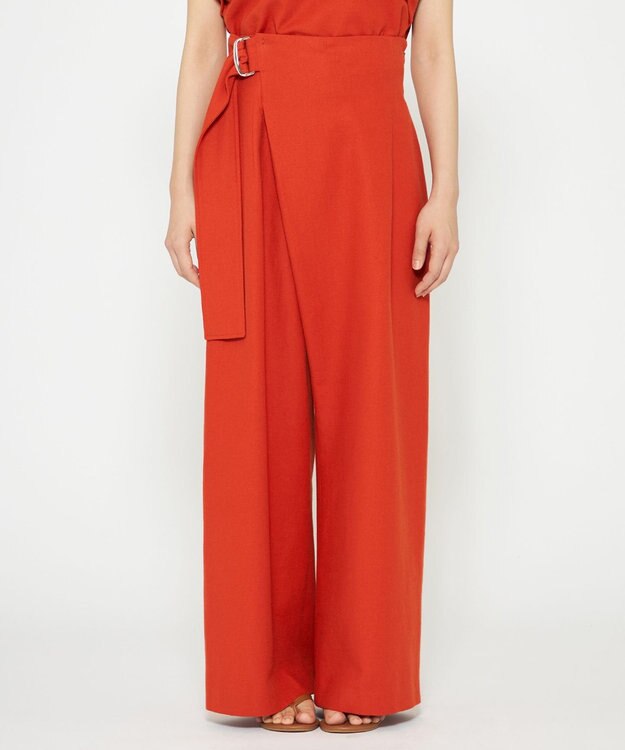 uncrave 【手洗い可】コットンリネンツイル パンツ（uncrave WHITE） スカーレット