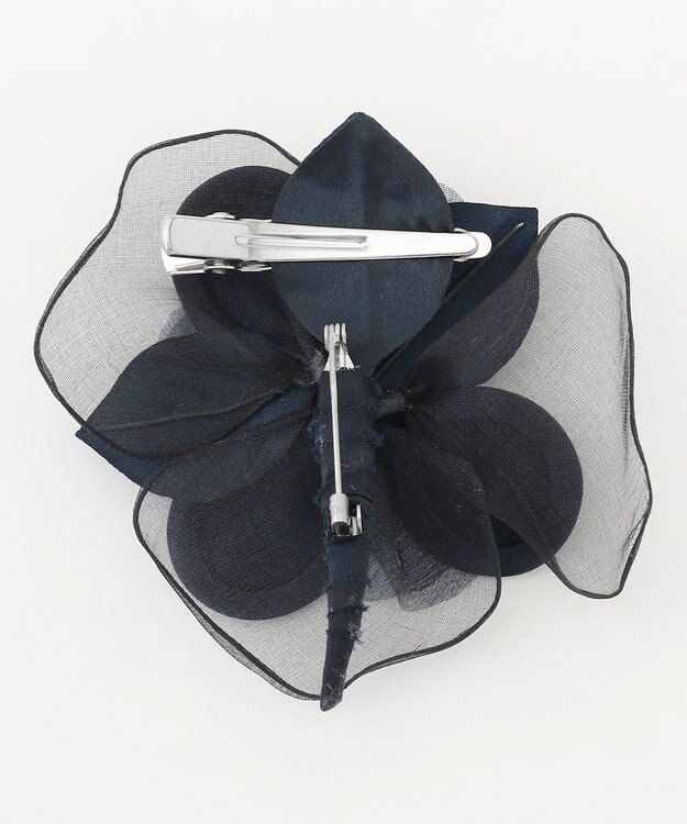 J.PRESS LADIES シアー コサージュ ネイビー系