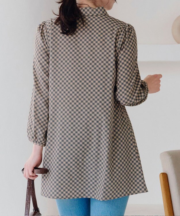 Tiaclasse 【洗える】ボウタイチュニック ベージュ