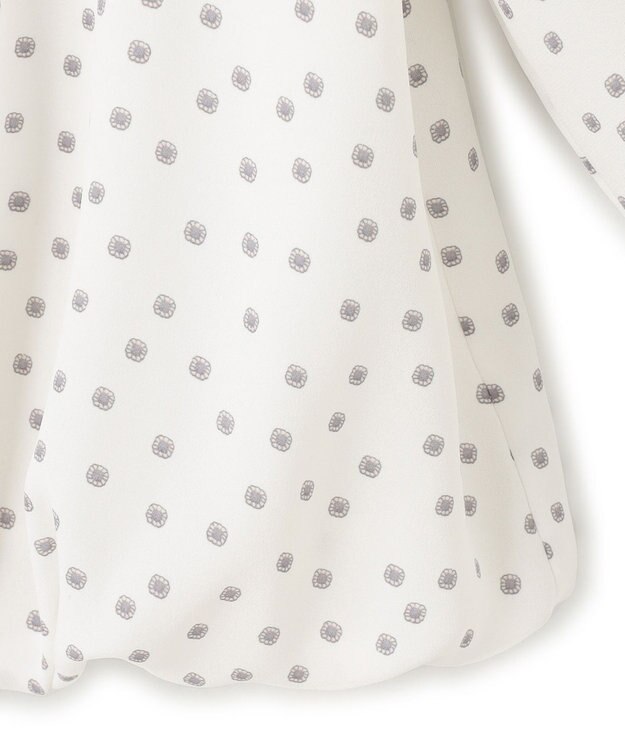 23区 S 【洗える】バックサテンアムンゼン タイプリント ブラウス ホワイトプリント