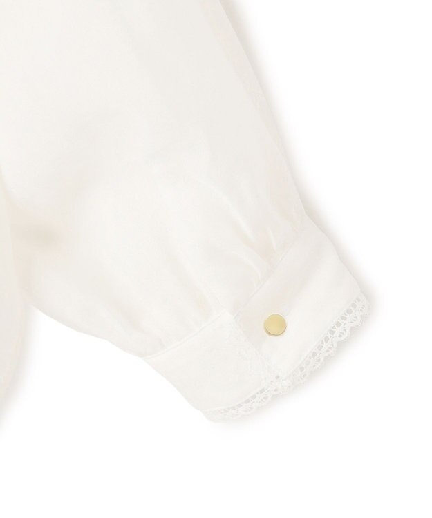 BEIGE， PAULINE / リネンヴィスコースレースブラウス White