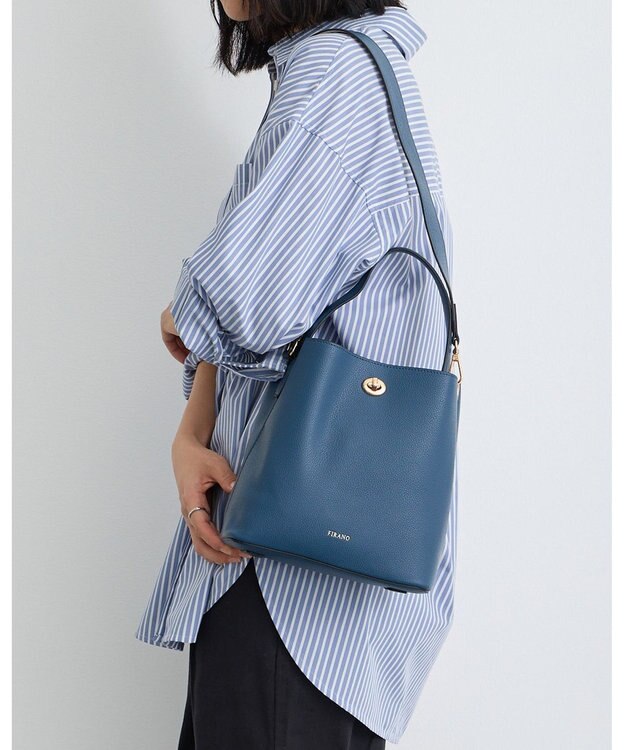 MioFIRANO ツイストロックボックスハンドバッグ 3WAY　FIRANO フィラノ NAVY