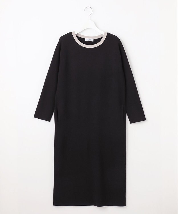 J.PRESS LADIES L 【WEB限定カラーあり・洗える】TRIM RAYON STRETCH ニット ワンピース ブラック系