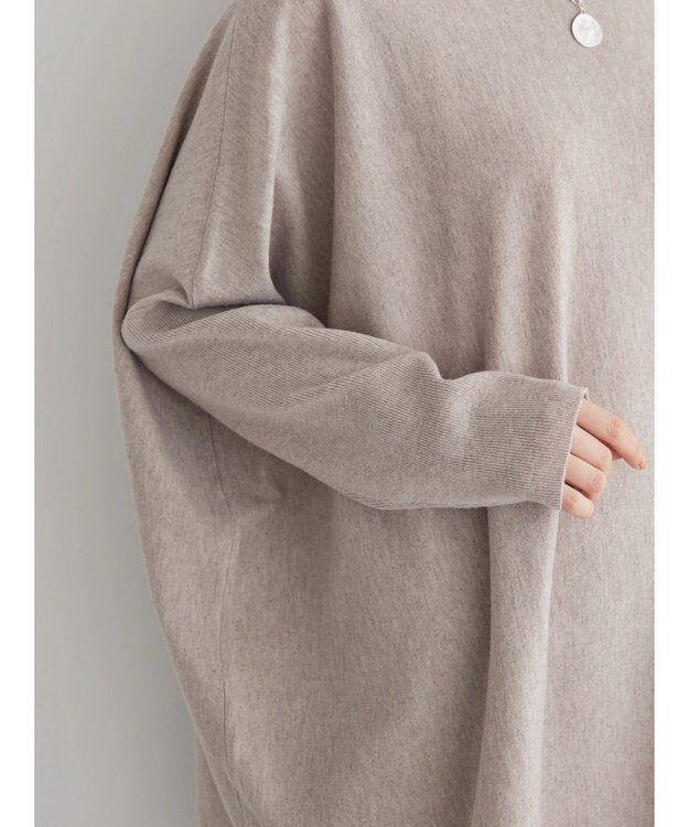 AMERICAN HOLIC バイパチポンチョライクＢＩＧニットチュニック Gray Beige