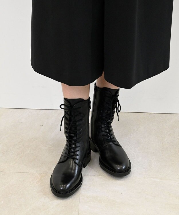 Pointer 本革レースアップブーツ ブラック