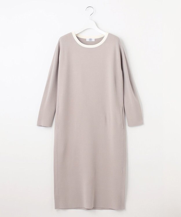 J.PRESS LADIES L 【WEB限定カラーあり・洗える】TRIM RAYON STRETCH ニット ワンピース ベージュ系