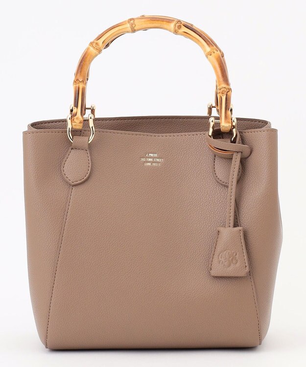 J.PRESS LADIES 【2way】バンブー バッグ モカ系