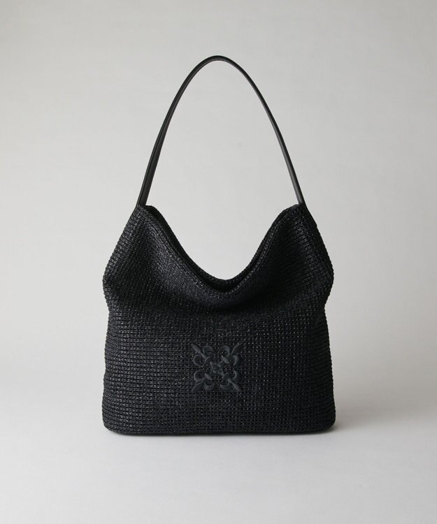 russet ナイロンラフィアワンショルダーバッグ(CE-1714) Black