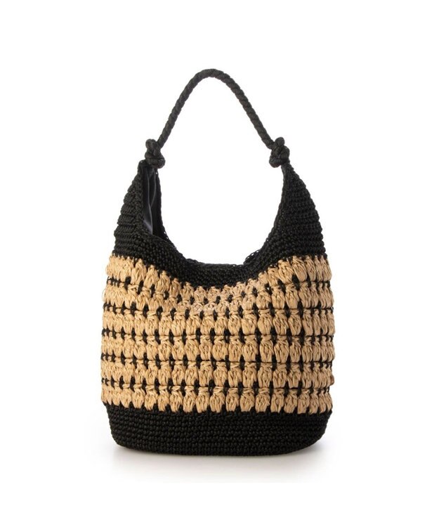 UNBILLION カシュカシュ cachecache / コンビ編みワンハンドルトート ブラック